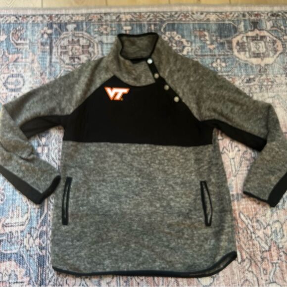 Gameday Couture Women's Virginia Tech Quilted Panel Snap Up Pullover Sweatshirt - Picture 6 of 10